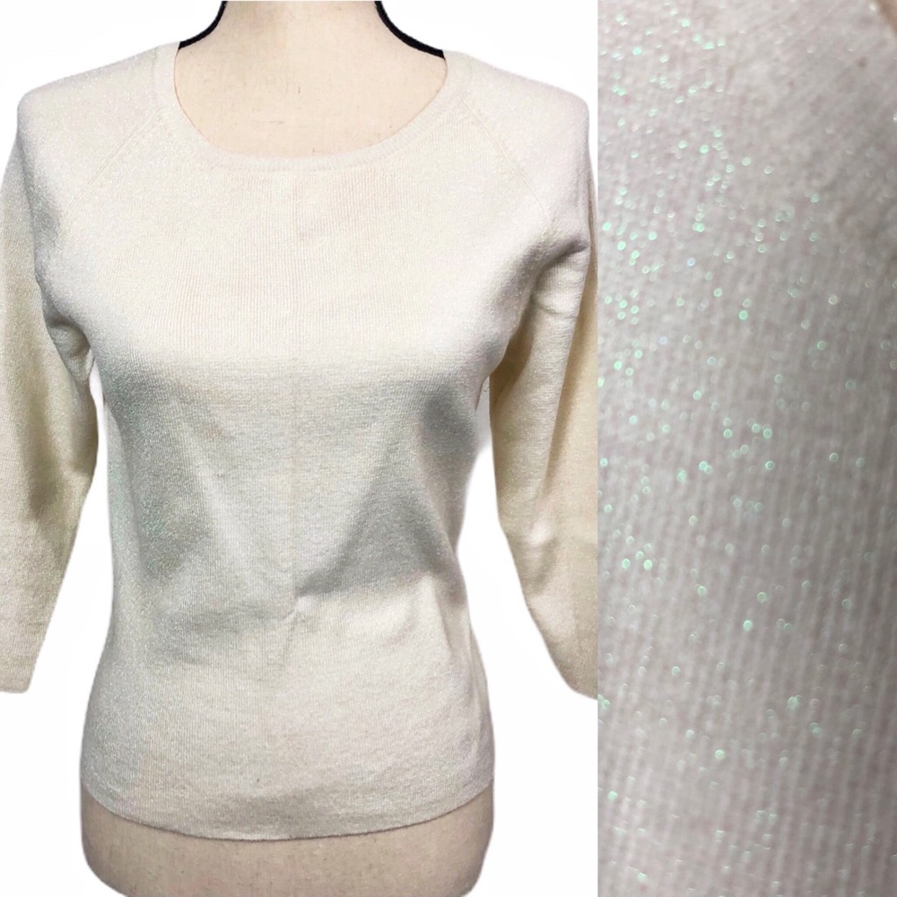 CLOSET CLOSING Worthington Ivory Sweater w sparkle